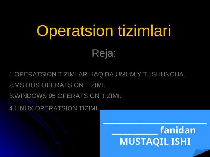 Operatsion tizimlari