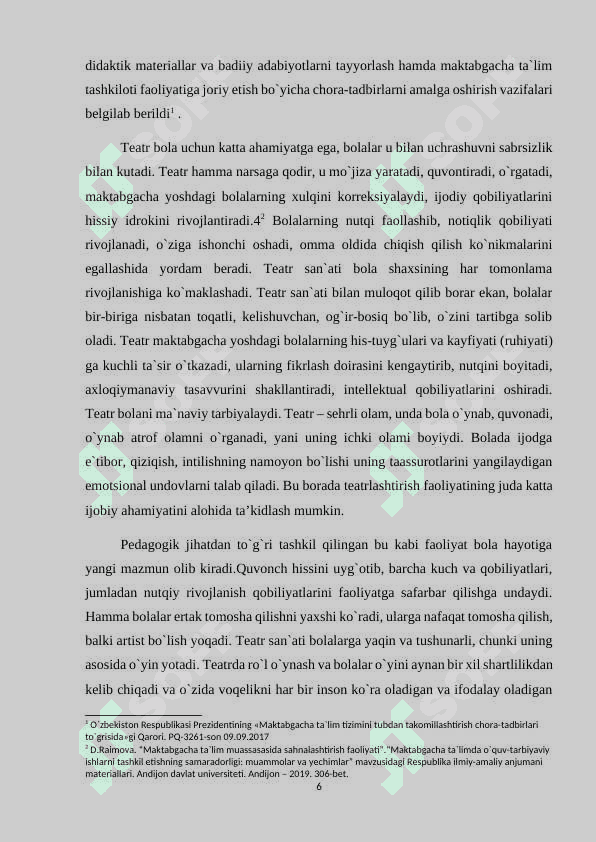 Maktabgacha ta’lim tashkilotida sahnalashtirish faoliyatining asosiy maqsadi va vazifalari 6