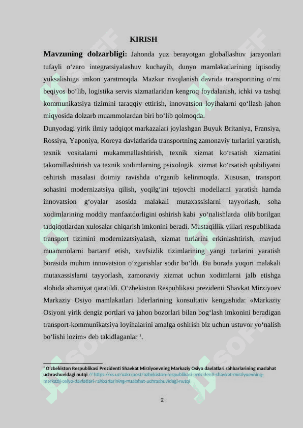 SURXON   VOHASIDA   TRANSPORT TIZIMINING   SHAKILLANISHI 2