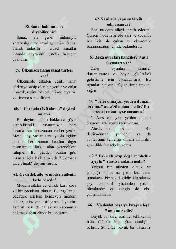 Turk tili imtihon konushma savollari va javoblari 1