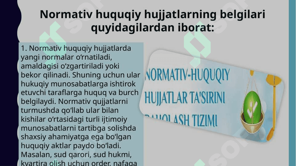 O'zbekiston Respublikasi Prezidenti tomonidan qabul qilinadigan normativ huquqiy hujjatlar 8