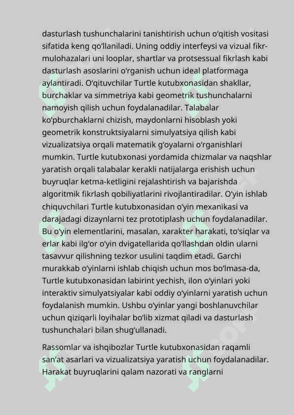 TURTLE KUTUBXONАSI VА UNING IMKONIYАTLАRI 8