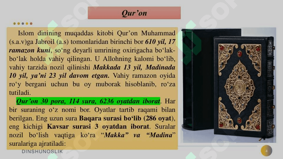 ISLOM DINI MANBALARI,  AQIDAVIY MAKTABLARI VA  ULARNING HOZIRGI  DAVRDAGI AHAMIYATI 4