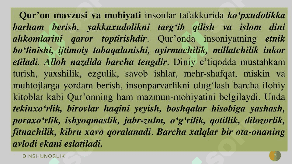 ISLOM DINI MANBALARI,  AQIDAVIY MAKTABLARI VA  ULARNING HOZIRGI  DAVRDAGI AHAMIYATI 7
