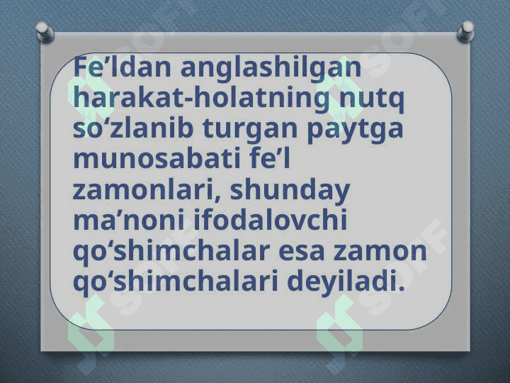 FE’L ZAMONLARI maktab darsligi 2