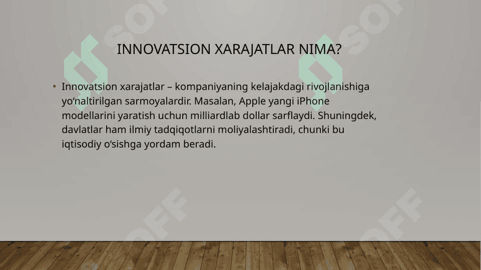 Innovatsion xarajatlarning tarkibi va turlari 3