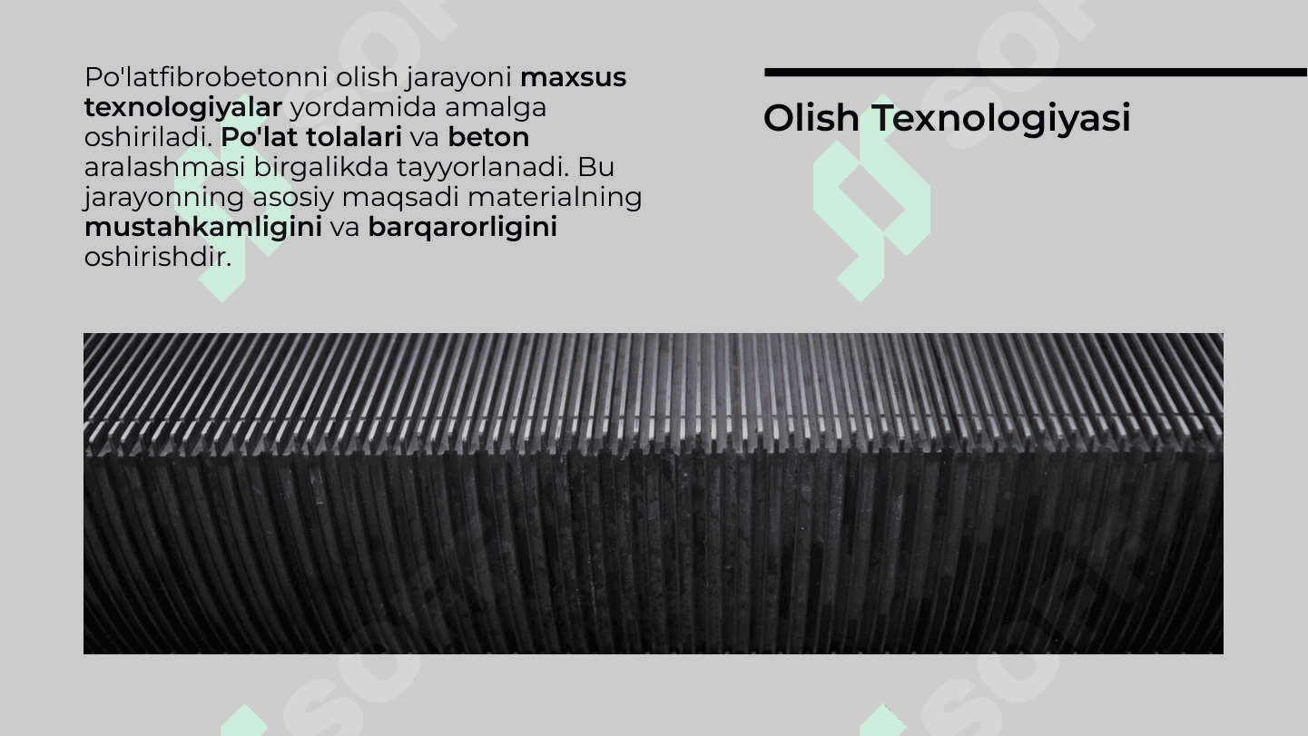 Po'latfibrobeton olish texnologiyasi, xossalari va ishlatilish sohalari 3