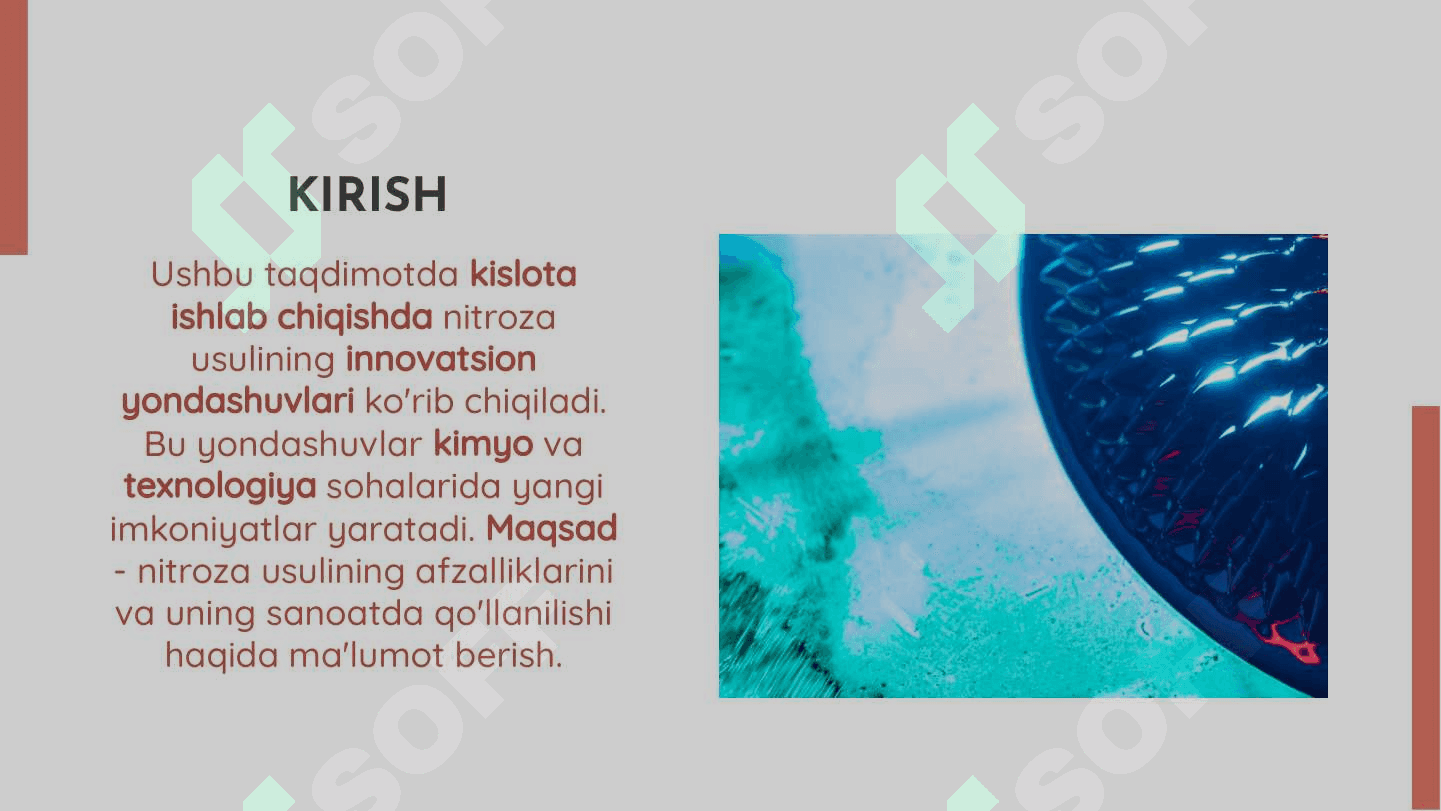Nitroza usulida kislota ishlab chiqarish 2