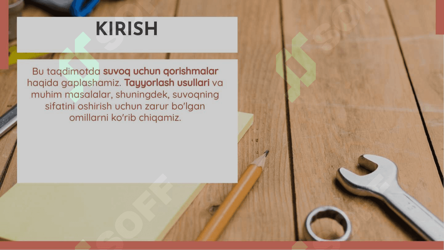 SUVOQ UCHUN QORISHMALAR 2