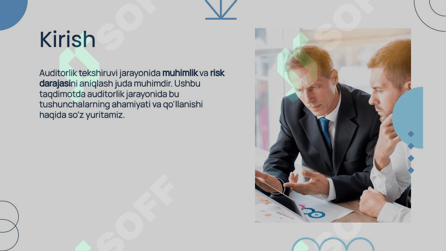 Auditorlik tekshiruvida muhimlilik va risk darajasini aniqlash 2