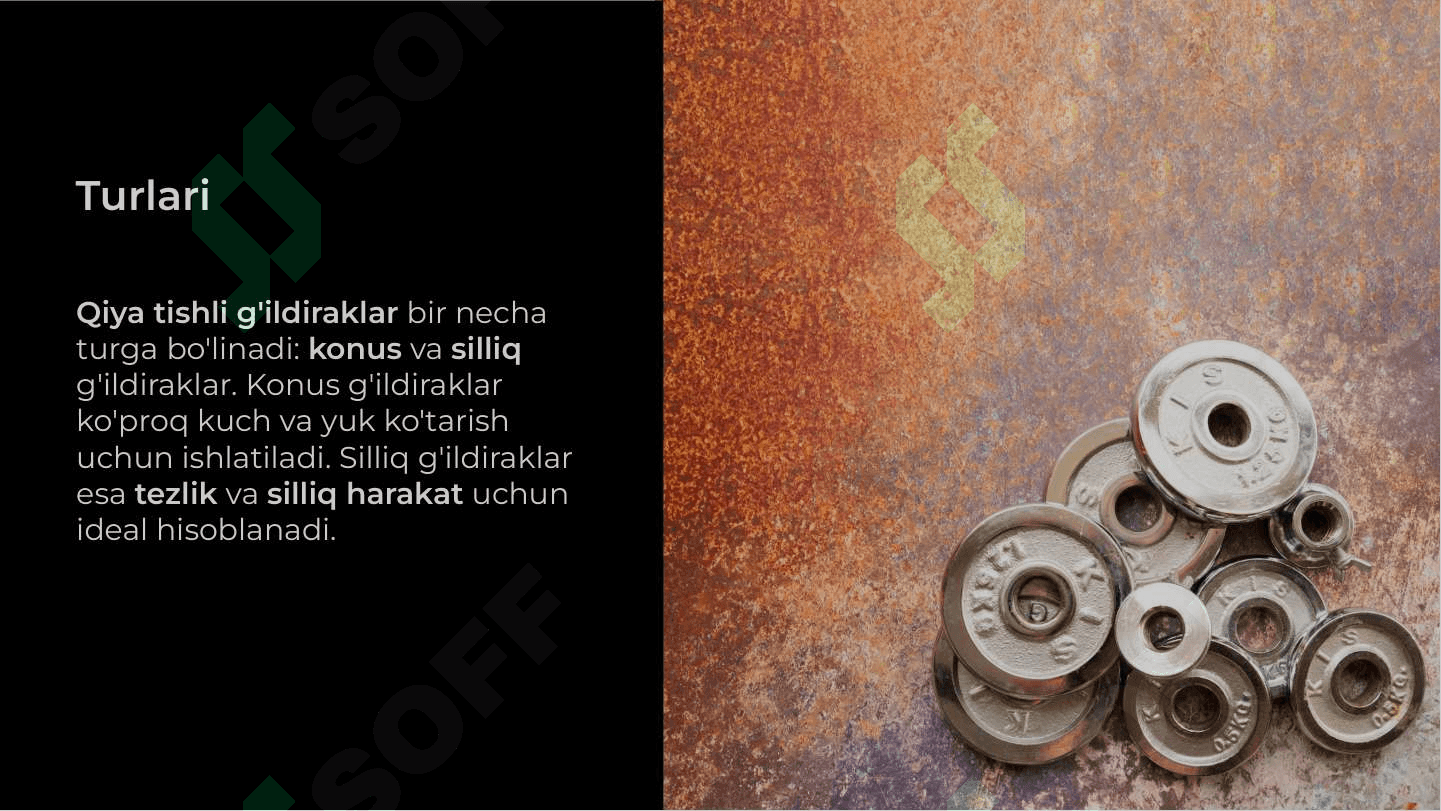 Qiya tishli g'ildiraklar 4