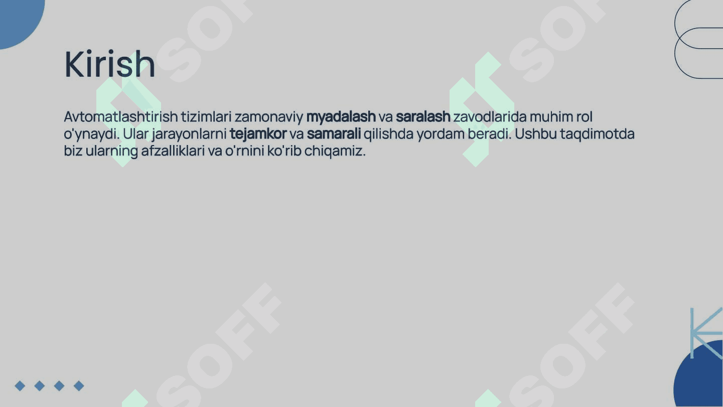 Maydalash va saralash zavodlarida avtomatlashtirish tizimlari 2