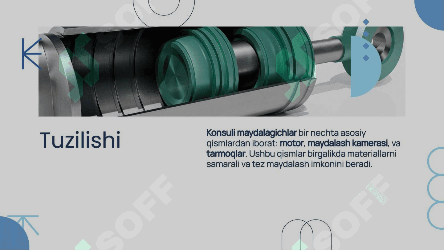 Konsuli maydalagichlarning tuzilishi va amaliy qo'llanilishi 4