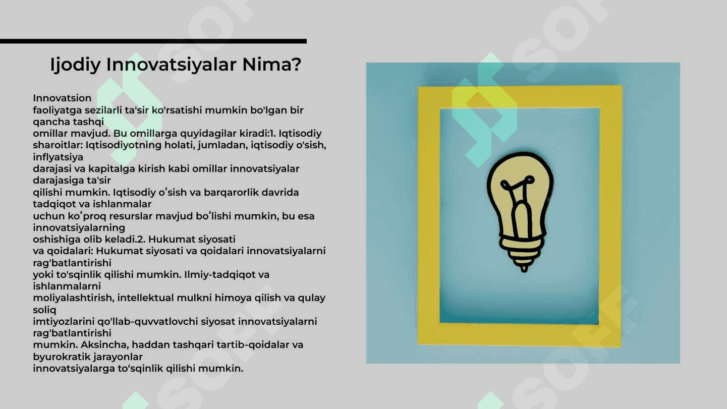 Innovatsion jarayonlarga ta'sir etuvchi omillar 3