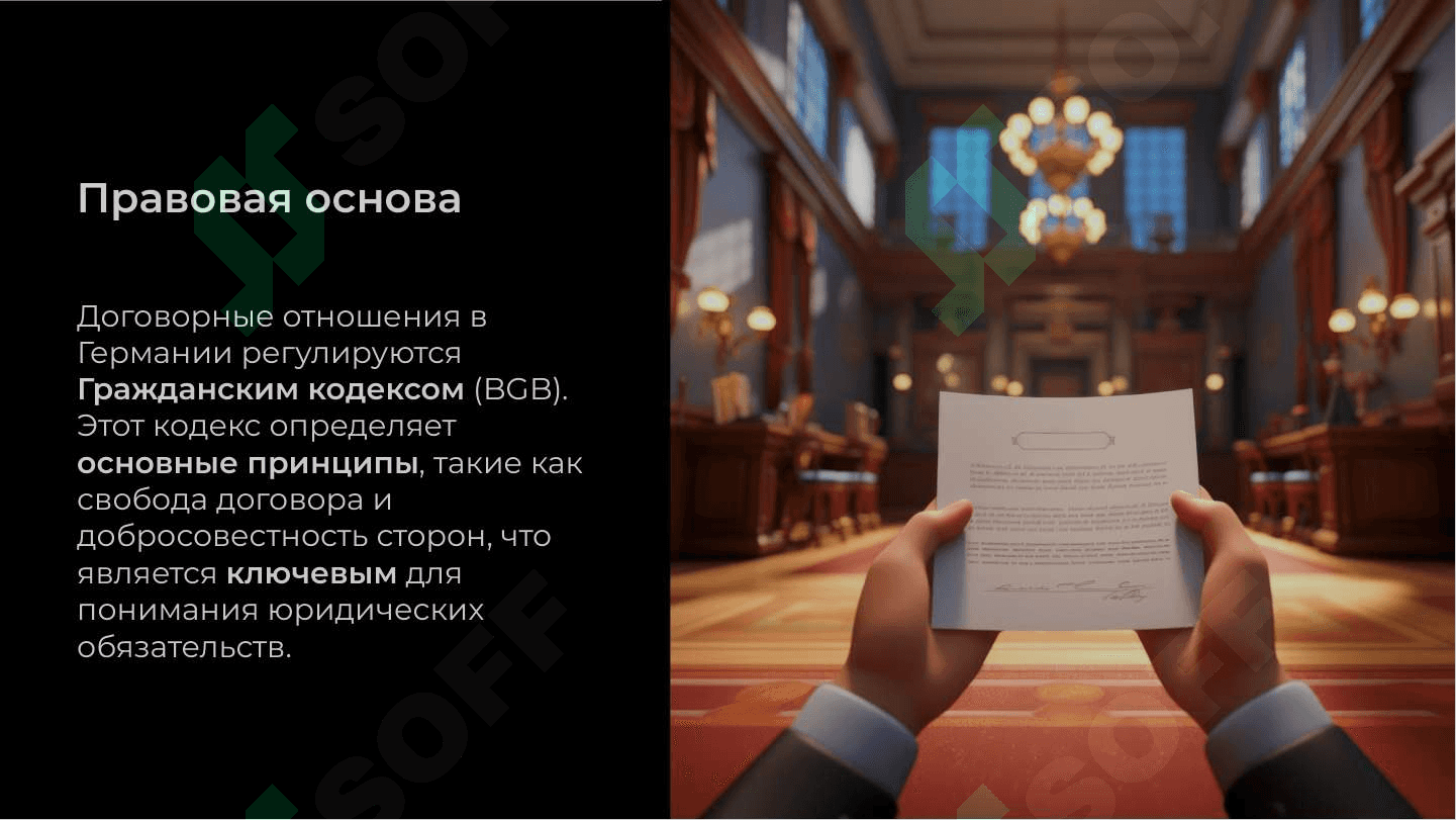 оформление и регулирование договорных отношений (приведите пример Германия) 3