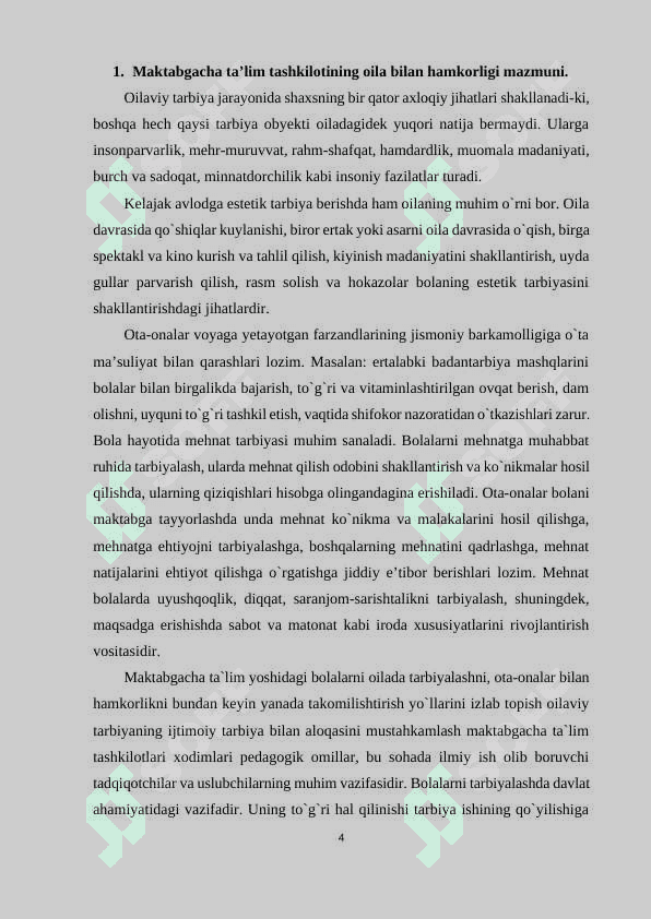 Mustaqil ish namuna 4