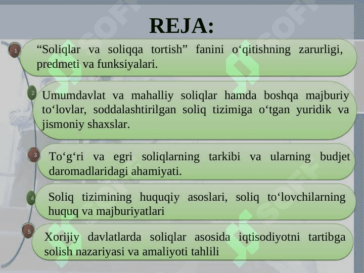 Soliqlar va soliqqa tortish” faniga kirish 2