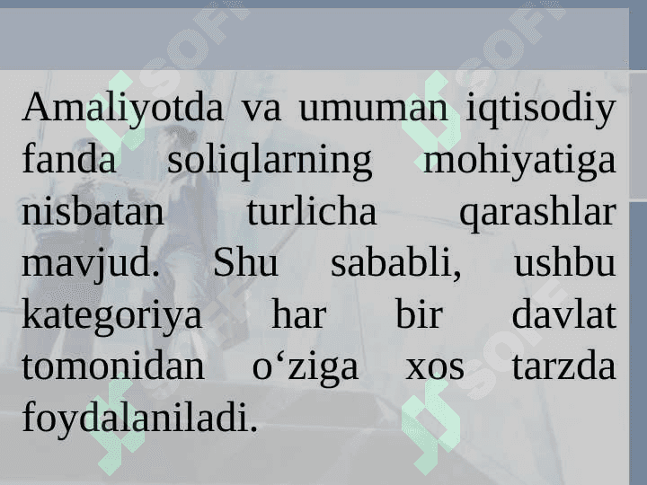 Soliqlar va soliqqa tortish” faniga kirish 5