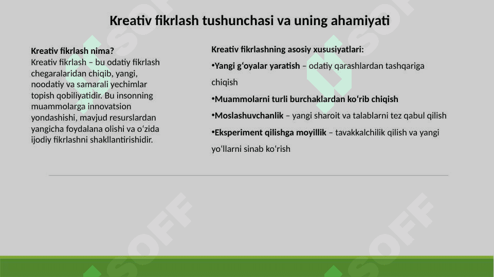 Kreativ fikrlash va uni rivojlantirish yo'llari 2