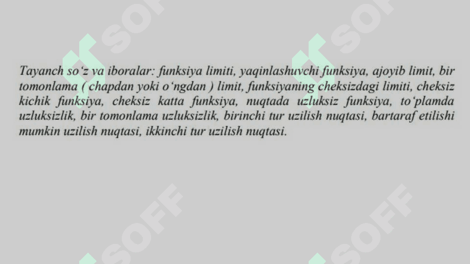 FUNKSIYANING LIMITI 2