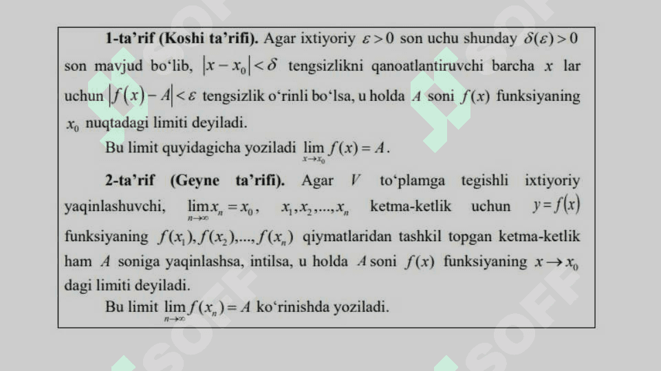 FUNKSIYANING LIMITI 3