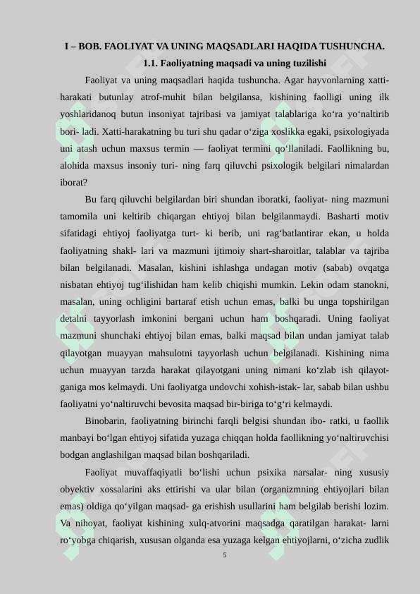 Alohida faoliyat turlari 5