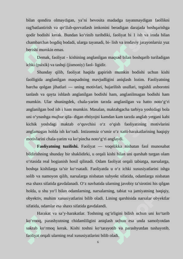 Alohida faoliyat turlari 6