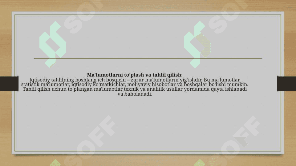 Oʻzbekiston Respublikasida iqtisodiy tahlilni tashkil topishi va rivojlanishi TAGDIMOT ISHI 4