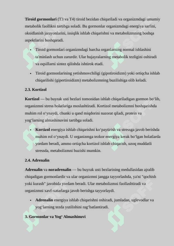 BIOKIMYOVIY JARAYONLARDA GORMONLAR BOSHQARUVI 3