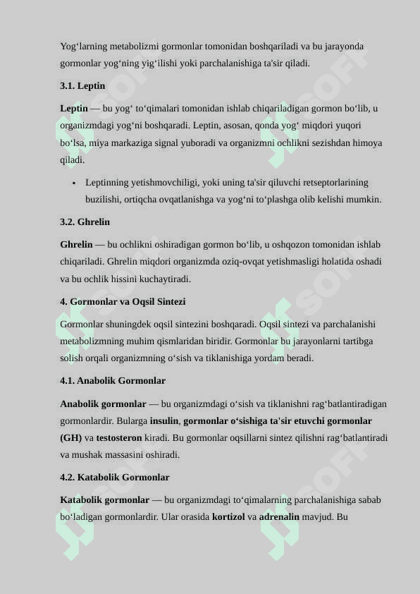 BIOKIMYOVIY JARAYONLARDA GORMONLAR BOSHQARUVI 4