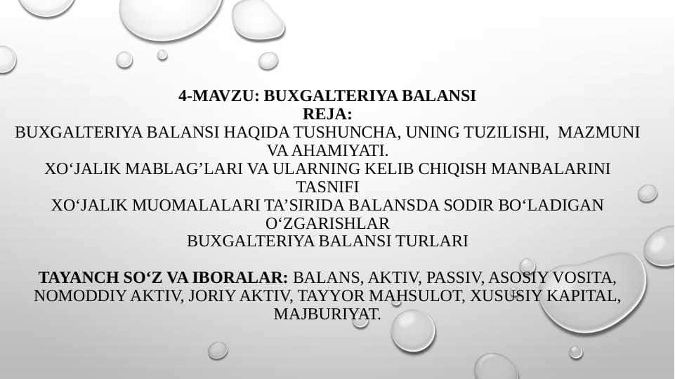 Buxgalteriya balansi  slayd