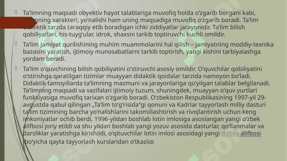 TA’LIM MAZMUNI. slayd 4