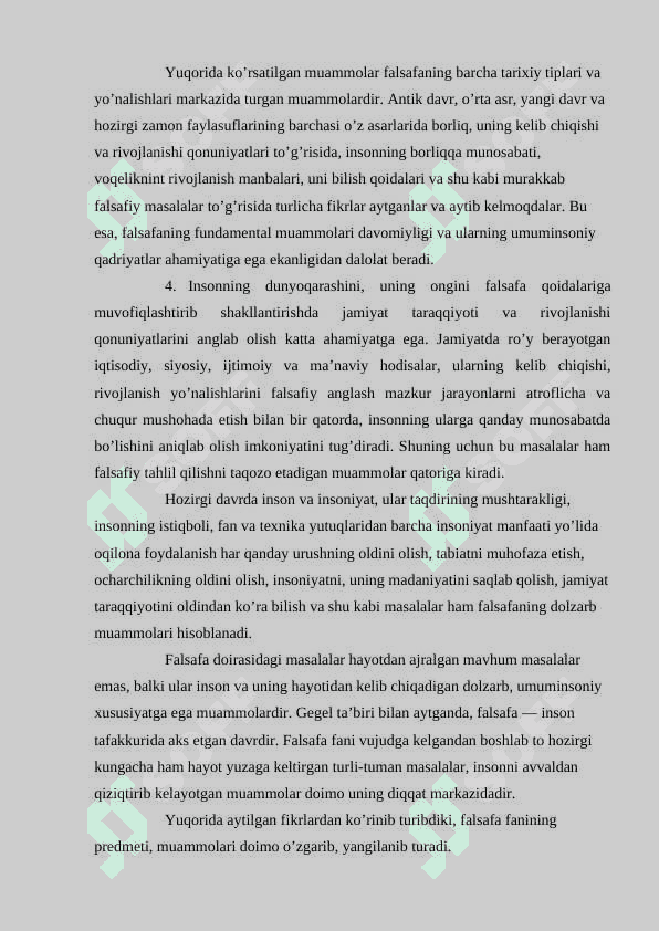 Falsafa fanining predmeti, mohiyati va vazifalari. 7