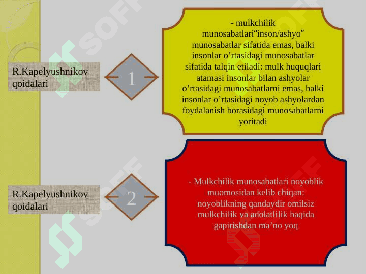 Mulk huquqlari nazariyasi va mulkchilik shakillari rivojlanishining evolyutsiyasi 5