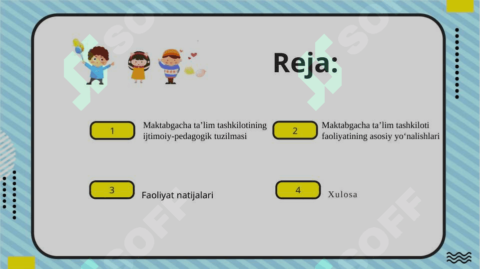 Maktabgacha ta'lim tashkilotining ijtimoiy pedagogik tuzilmasi va uning faoliyati natijalari 2