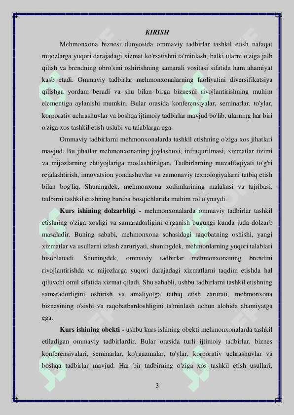 Mehmonxonalarda tashkil etiladigan ommaviy tadbirlarning oʼziga xosligi 3