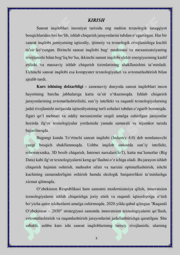 Sanoat inqiloblari va uning zamonaviy texnologiyalari 3
