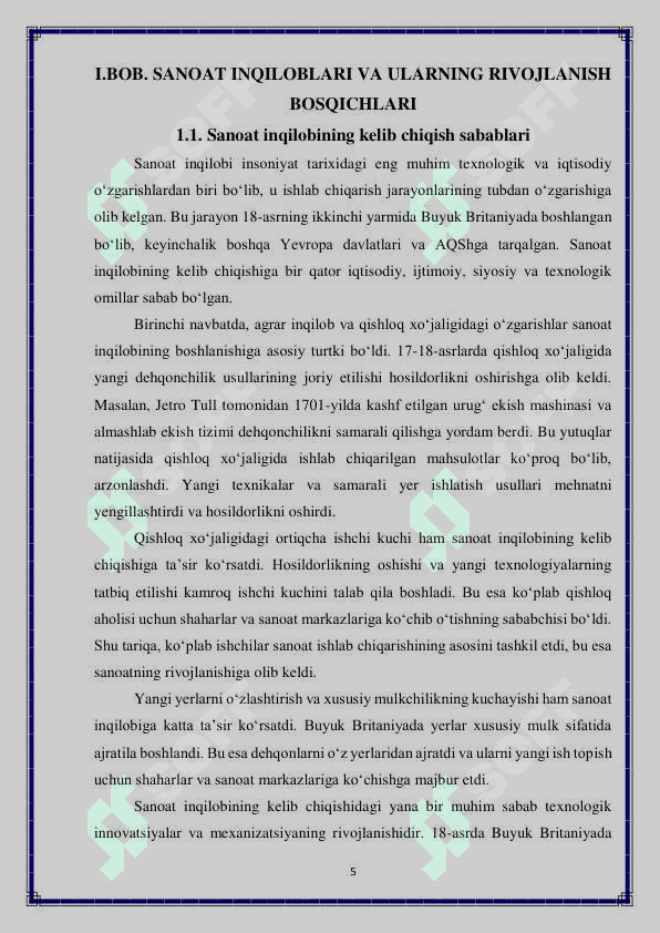 Sanoat inqiloblari va uning zamonaviy texnologiyalari 5