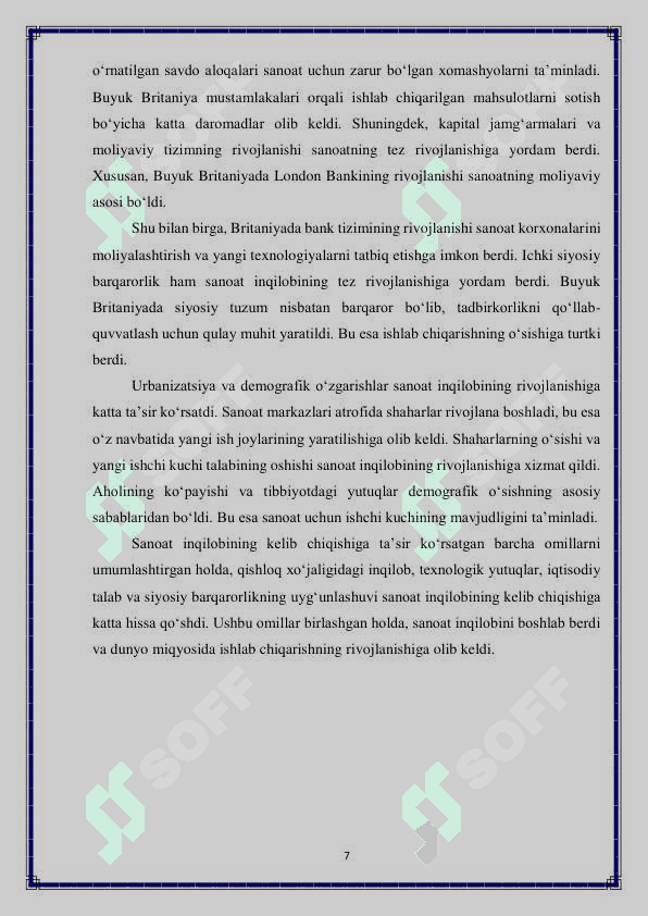 Sanoat inqiloblari va uning zamonaviy texnologiyalari 7