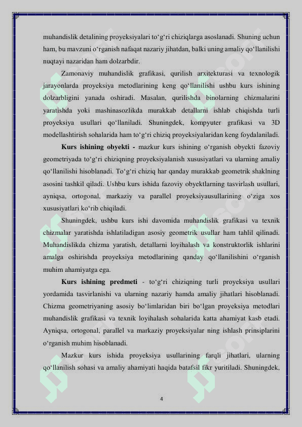 To‘g‘ri chiziq proyeksiyalari 4