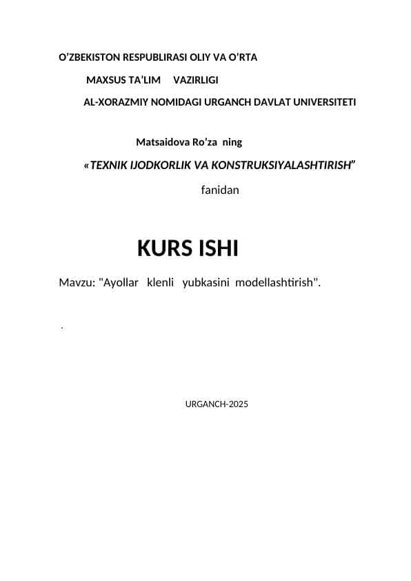 Ayollar   klenli   yubkasini  modellashtirish 1