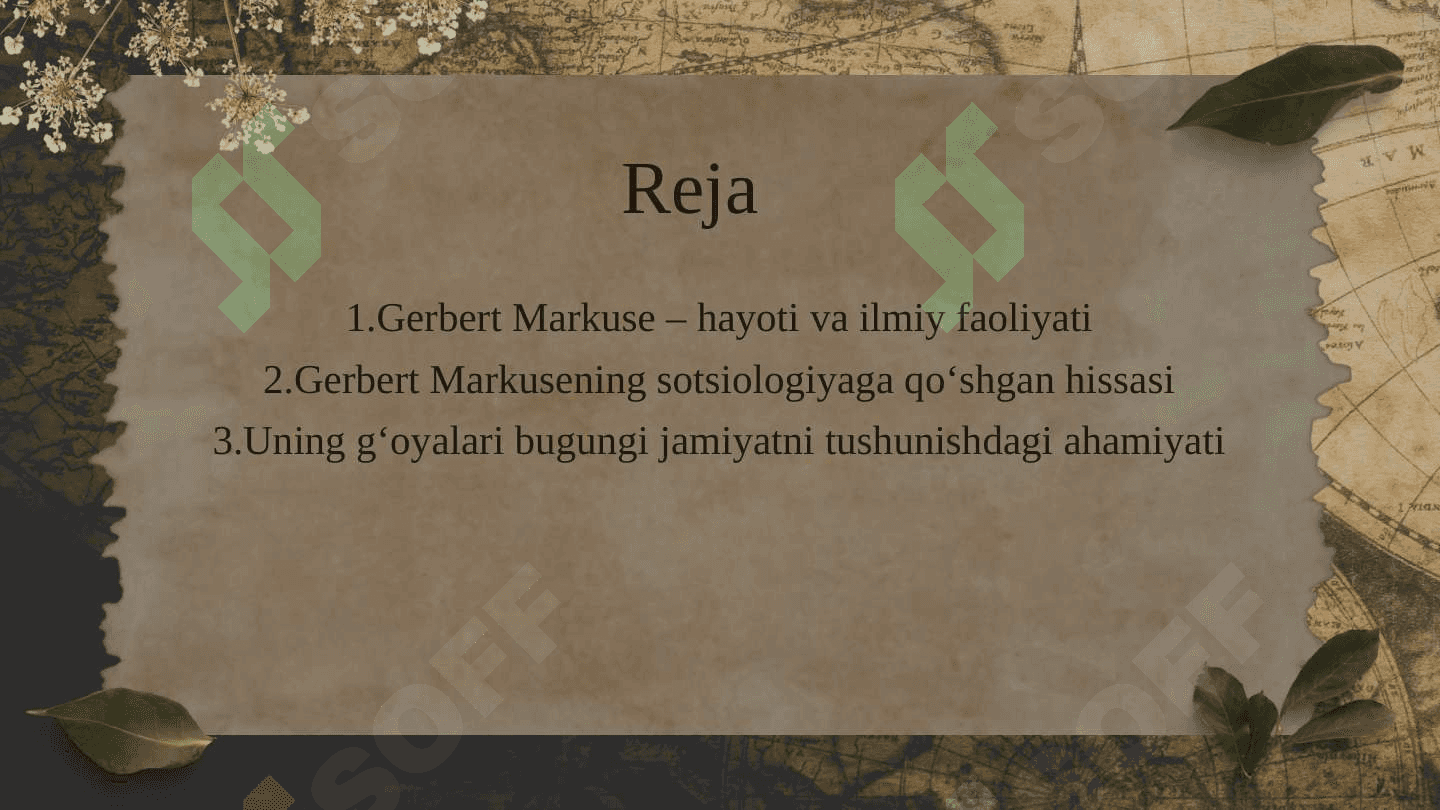 Gerbert Markusening sotsilogiyada tutgan o’rni 2