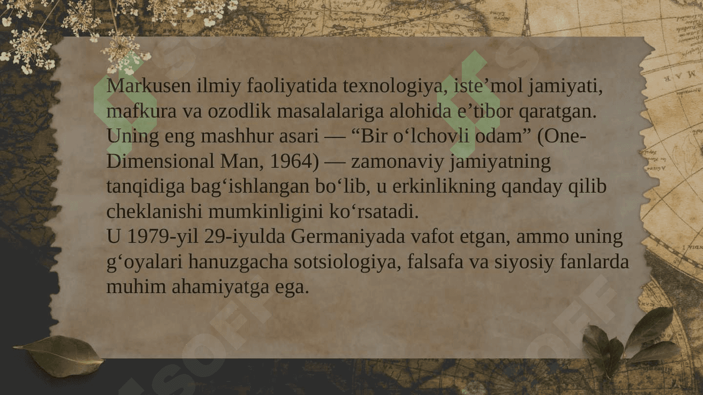 Gerbert Markusening sotsilogiyada tutgan o’rni 4