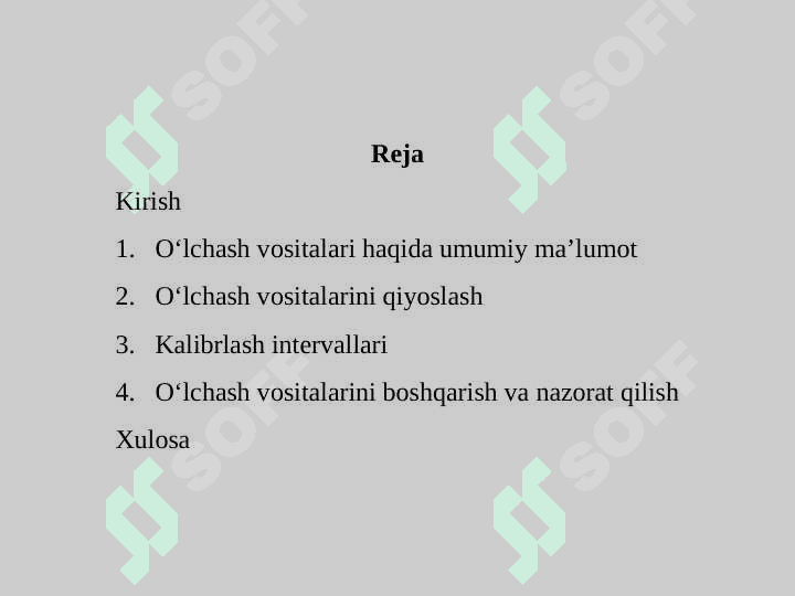 Оʻлчаш воситаларини қиёслаш ва калибрлар интерваллари 2