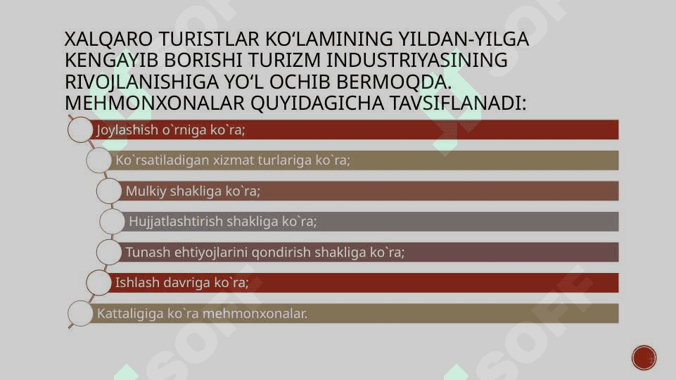 Mehmonxona xo`jaligi va mehmonxona xizmati 4