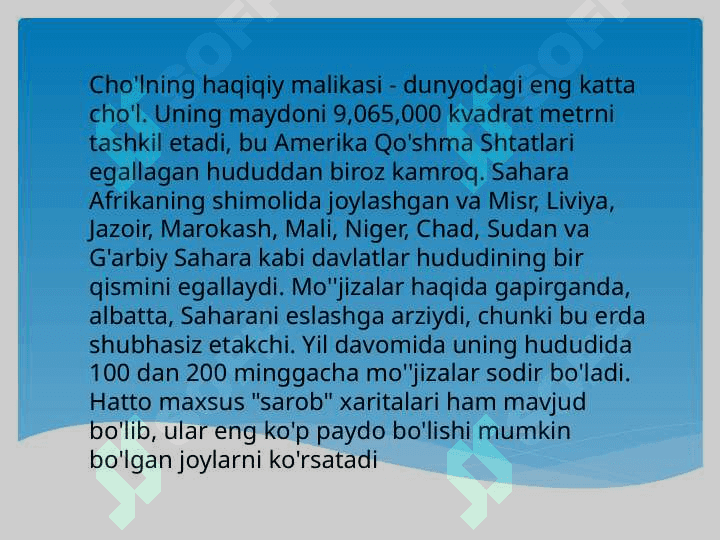 YER YUZIDAGI ENG YIRIK CHO'LLAR 2
