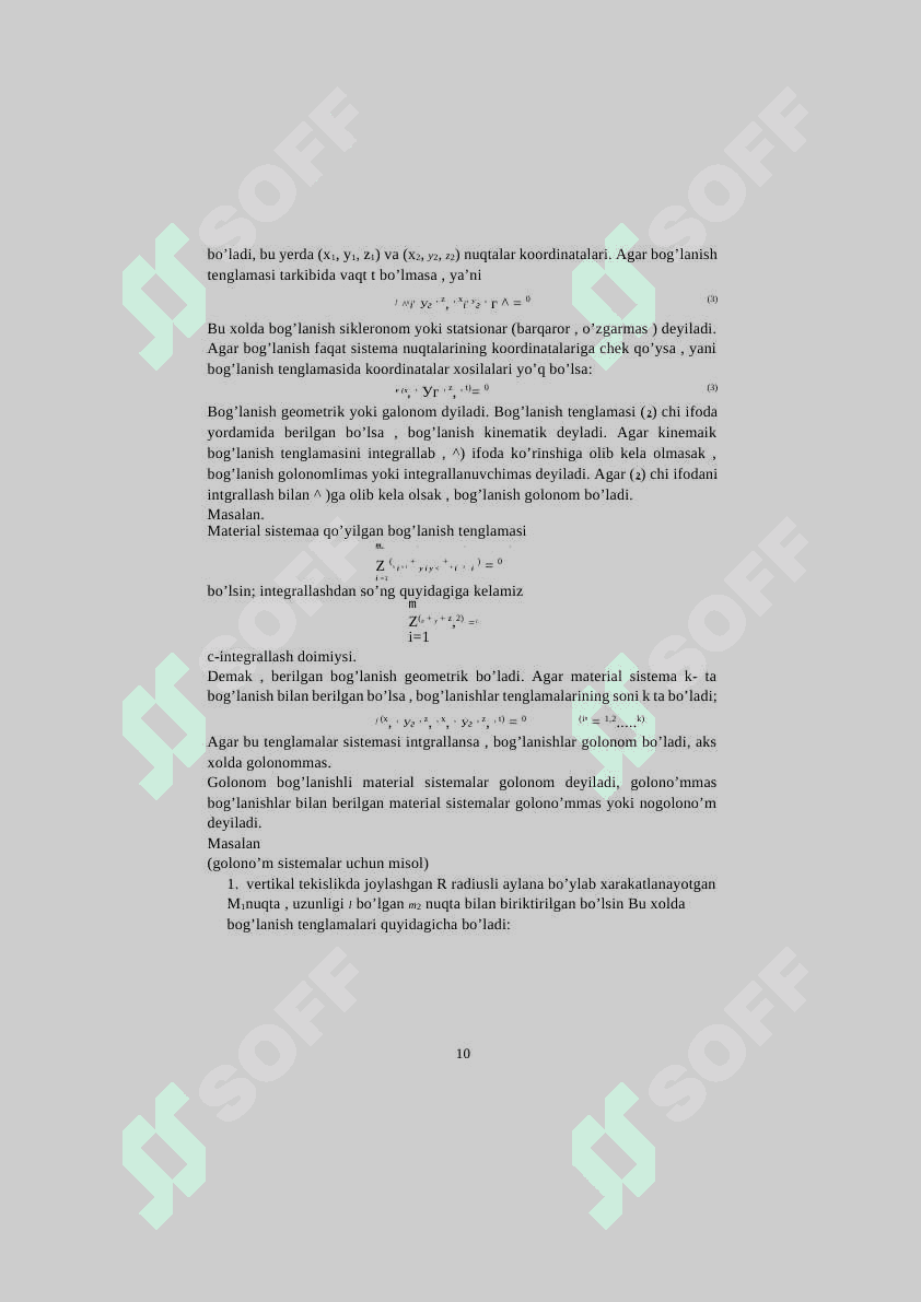 ANALITIK MEXANIKA FANIDAN O'QUV-USLUBIY MAJMUA 8