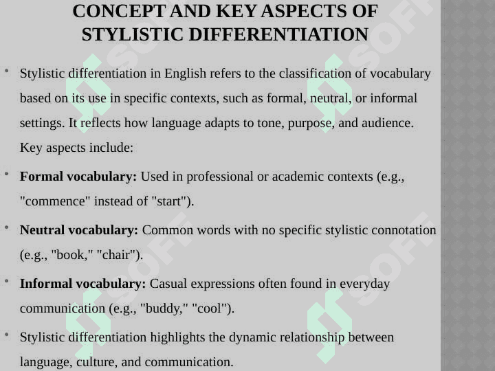 “Stylistic  differentiation of the English vocabulary” 4