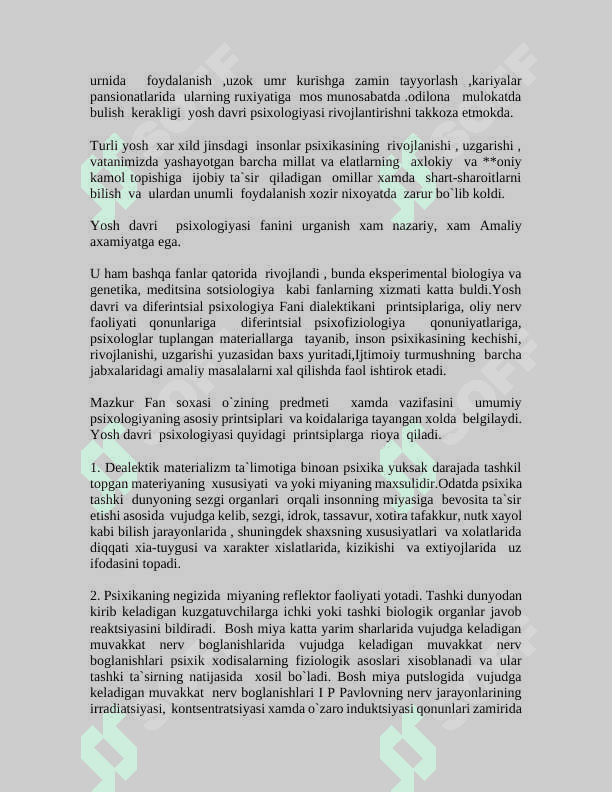 Yosh davrlari psixologiyasi  fanining tadqiqot sohasi va muammolari 5