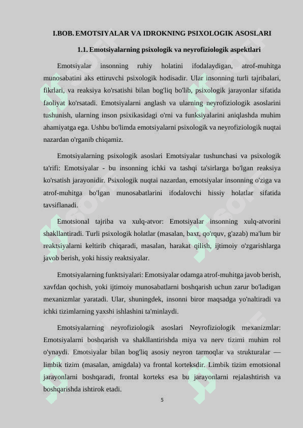 EMOTSIYALAR VA IDROK 5